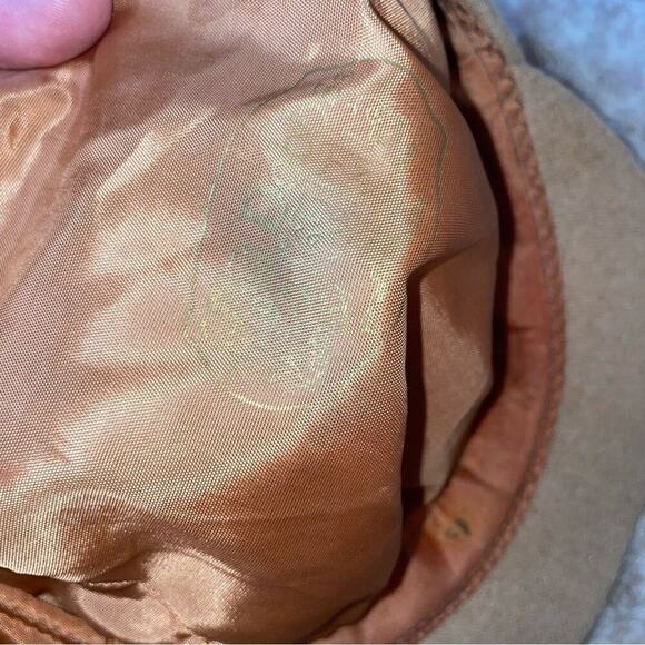 - Dobb's 5th Ave New York Tan wool SZ 7 1/8 golf hat with button bill newsboy - Picture 5 of 6